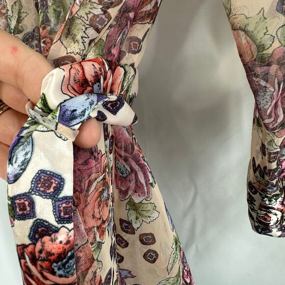 Victoria’s Secret Vintage Gold Label Pink Floral Paisley Robe One Size Fits All - Picture 9 of 12